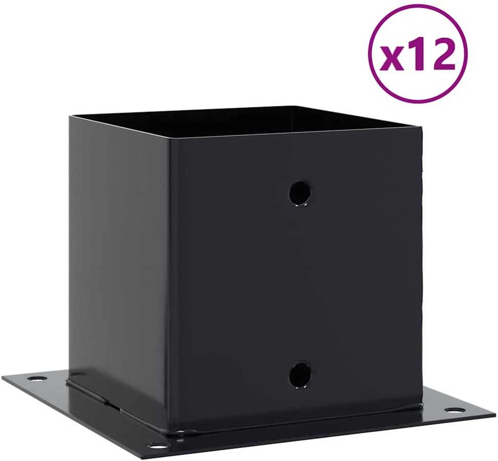 Stulpų pagrindai kvadratiniai, 12vnt., antracito sp., 141x141mm