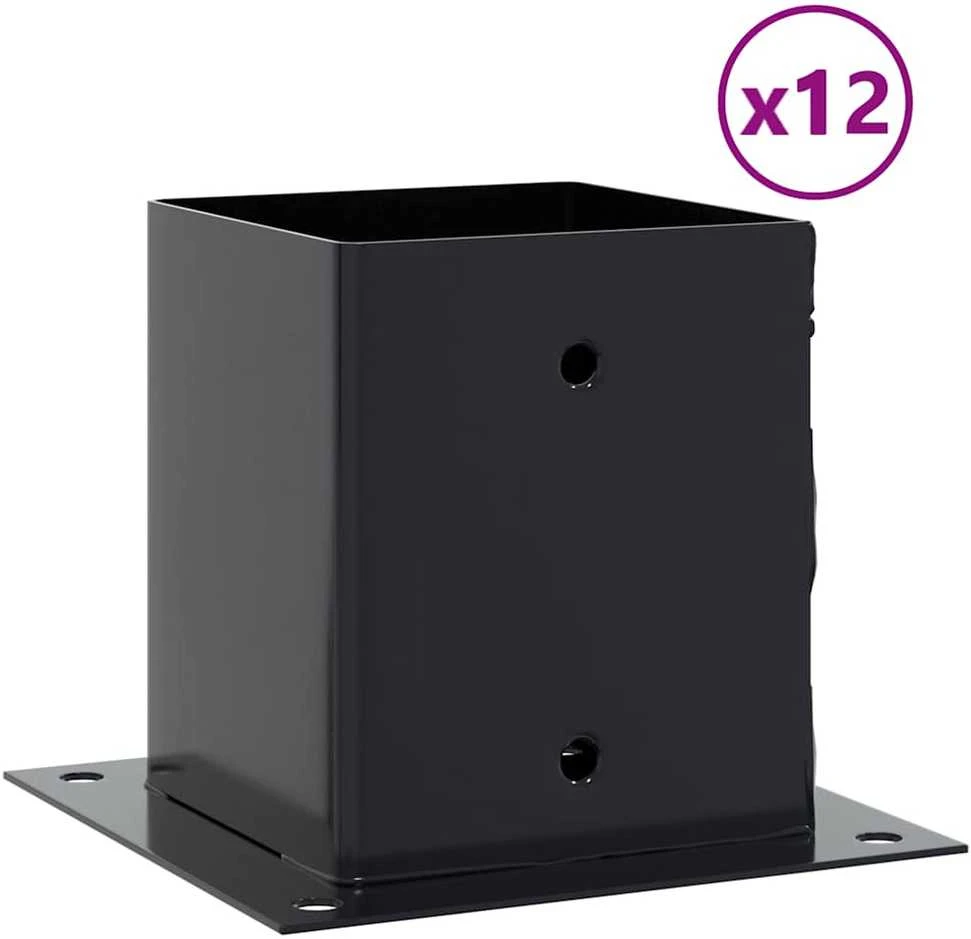 Stulpų pagrindai kvadratiniai, 12vnt., antracito sp., 121x121mm