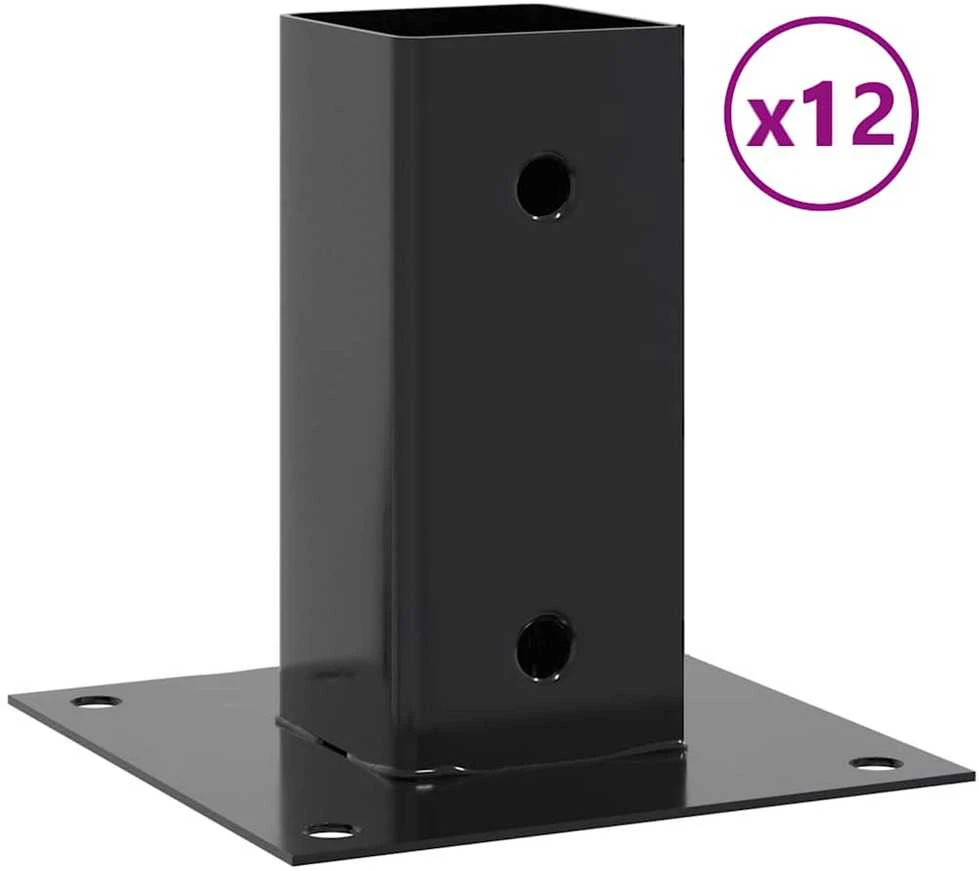 Stulpų pagrindai kvadratiniai, 12vnt., antracito sp., 71x71mm