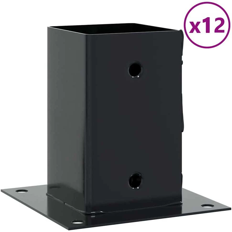 Stulpų pagrindai kvadratiniai, 12vnt., antracito sp., 81x81mm
