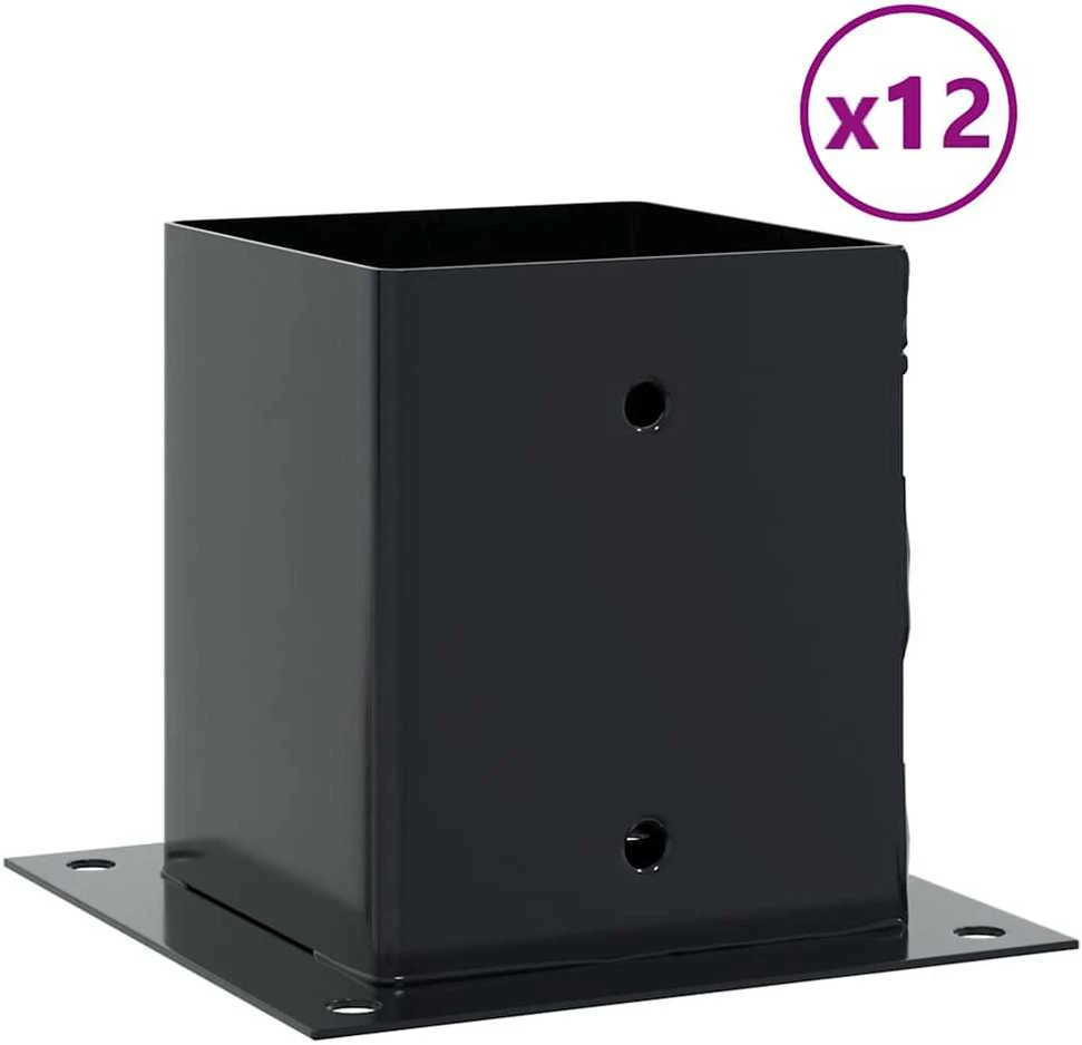 Stulpų pagrindai kvadratiniai, 12vnt., antracito sp., 121x121mm