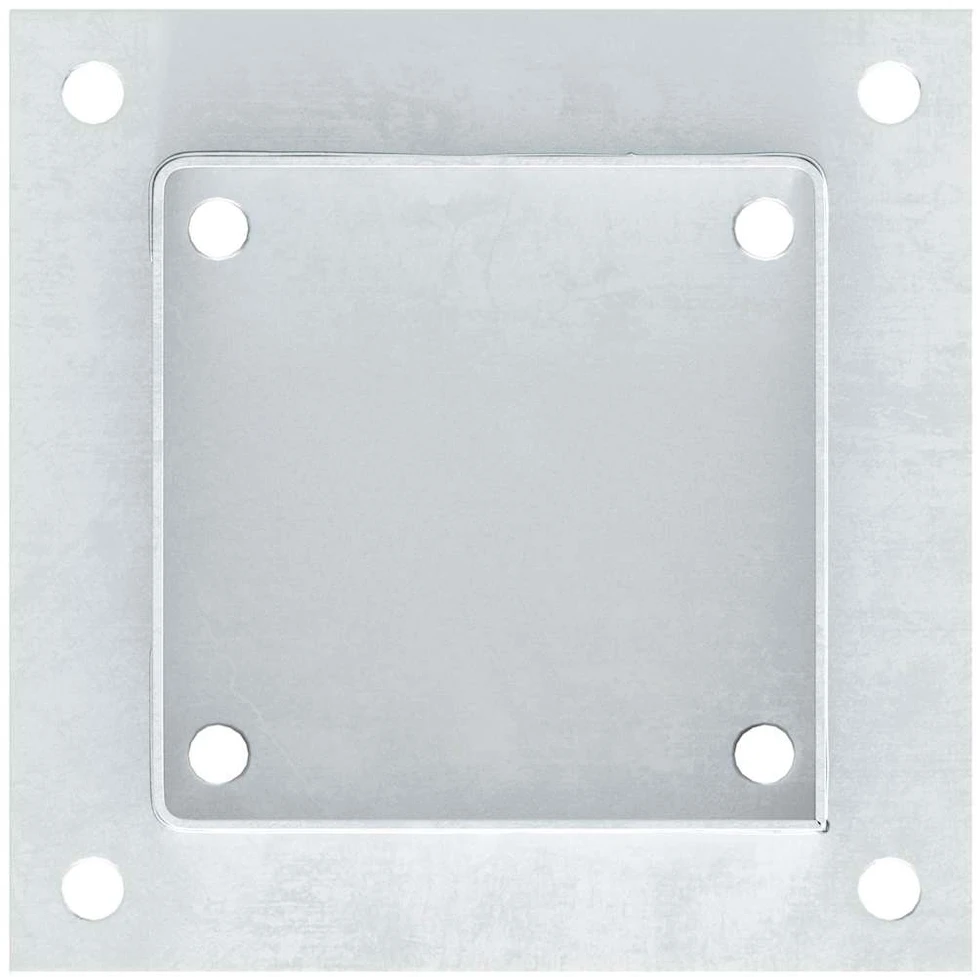 Stulpų pagrindai kvadratiniai, 12vnt., sidabriniai, 101x101mm