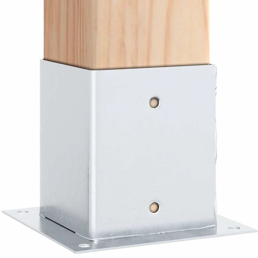 Stulpų pagrindai kvadratiniai, 12vnt., sidabriniai, 121x121mm