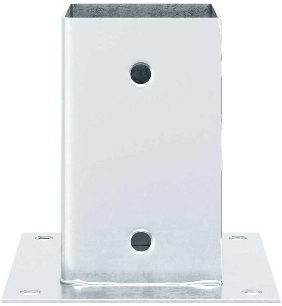 Stulpų pagrindai kvadratiniai, 12vnt., sidabriniai, 91x91mm
