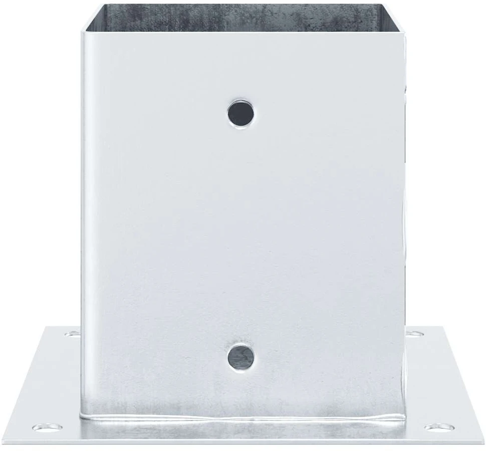 Stulpų pagrindai kvadratiniai, 12vnt., sidabriniai, 121x121mm
