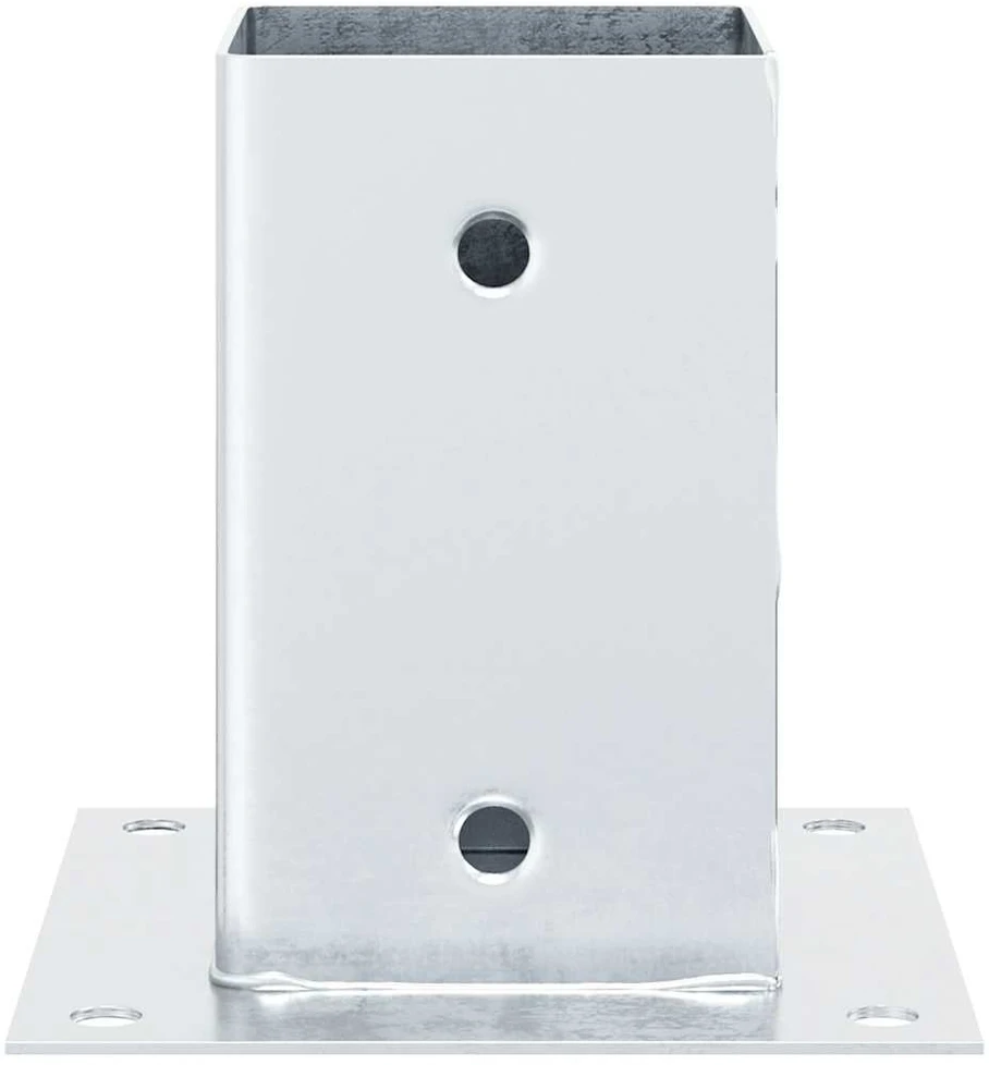 Stulpų pagrindai kvadratiniai, 12vnt., sidabriniai, 91x91mm