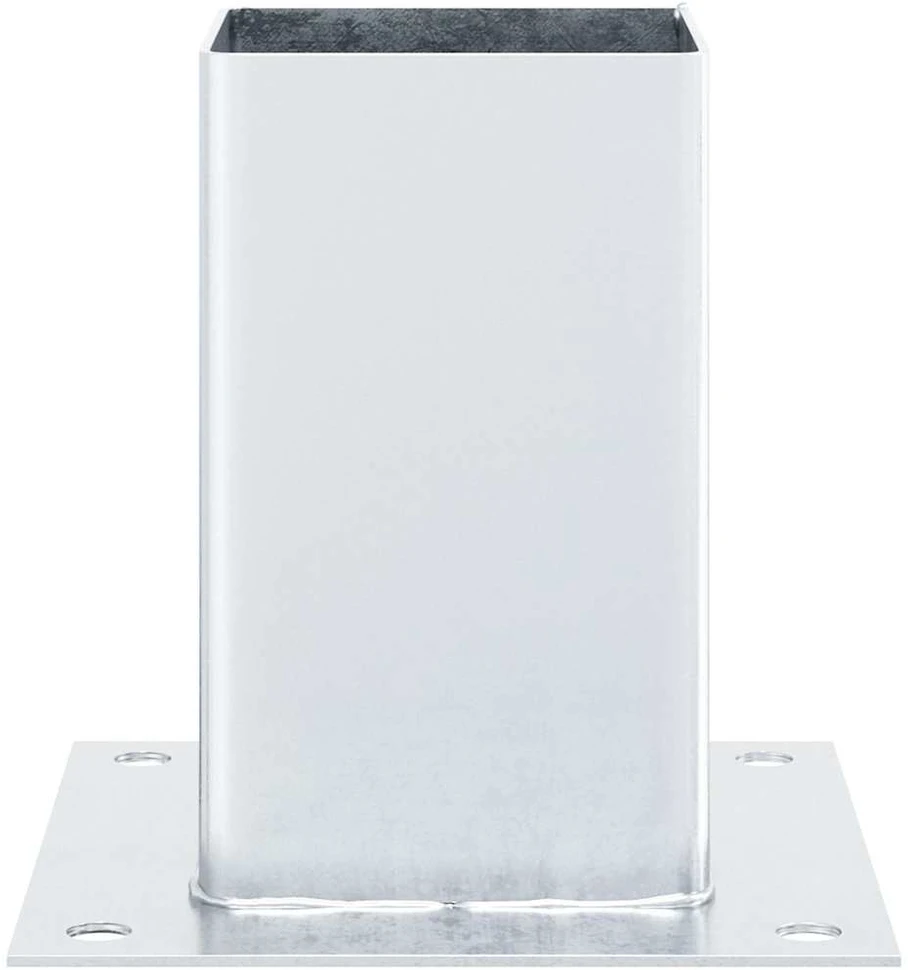 Stulpų pagrindai kvadratiniai, 12vnt., sidabriniai, 91x91mm