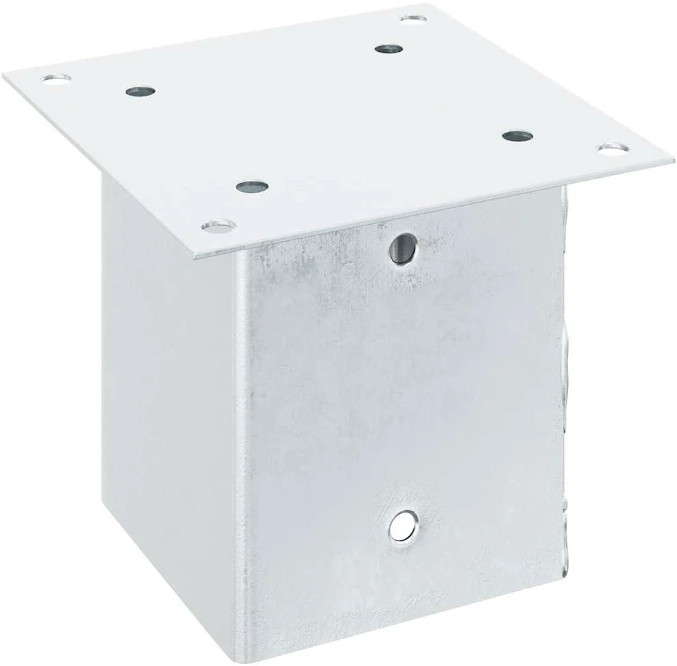 Stulpų pagrindai kvadratiniai, 12vnt., sidabriniai, 121x121mm