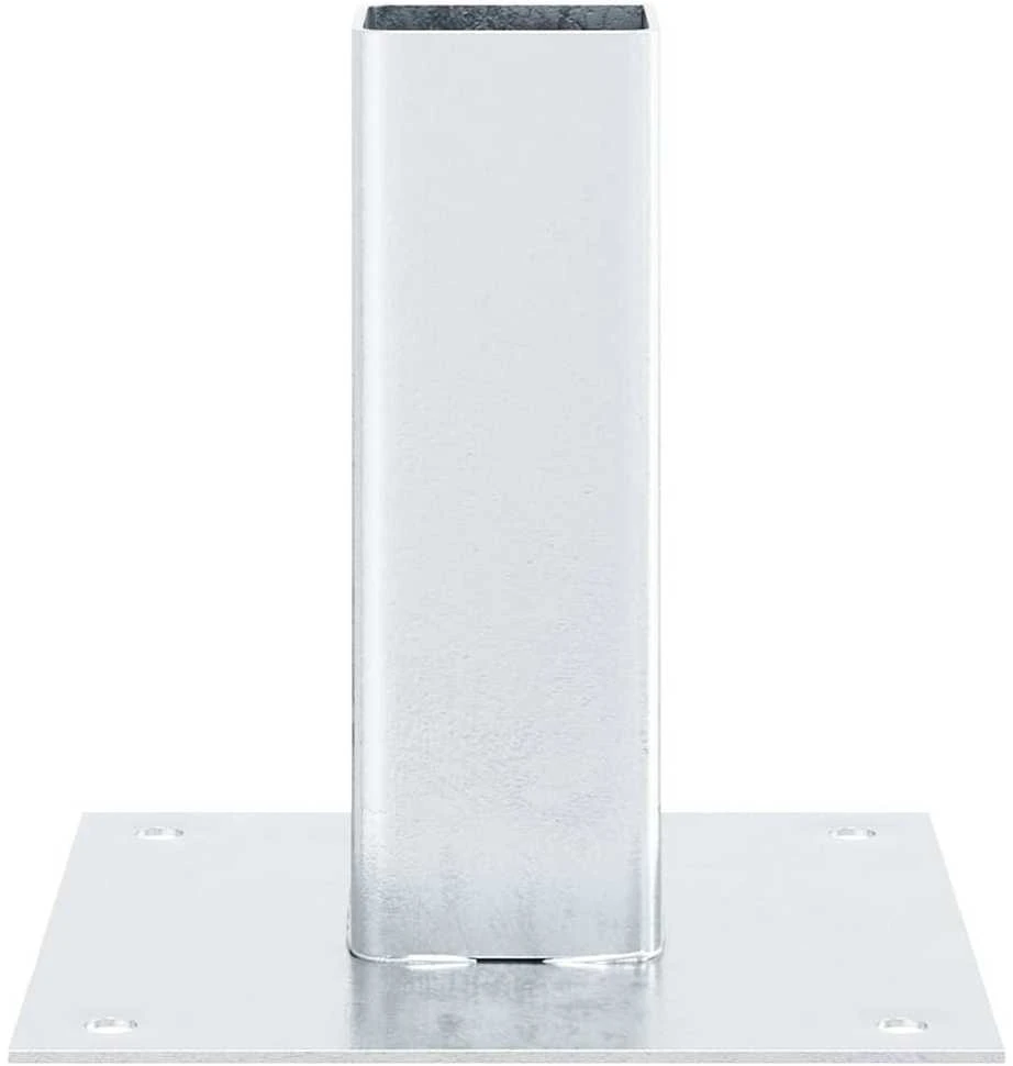 Stulpų pagrindai kvadratiniai, 12vnt., sidabriniai, 51x51mm