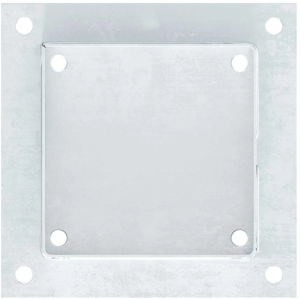 Stulpų pagrindai kvadratiniai, 12vnt., sidabriniai, 141x141mm