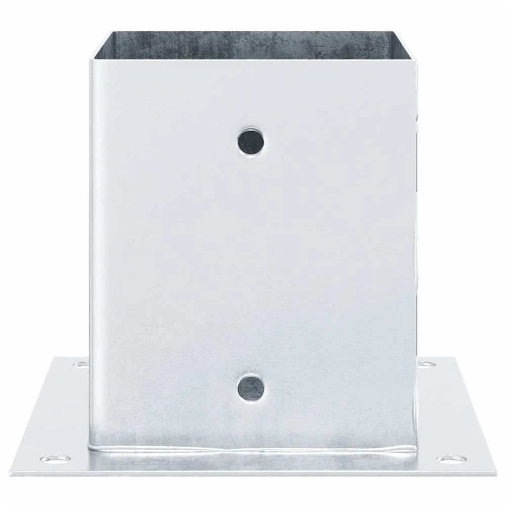 Stulpų pagrindai kvadratiniai, 12vnt., sidabriniai, 101x101mm
