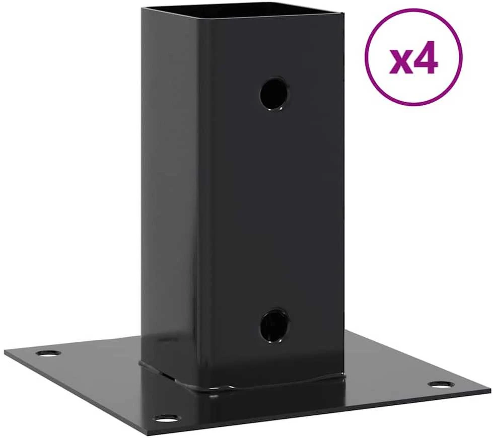 Stulpų pagrindai kvadratiniai, 4vnt., antracito sp., 71x71mm