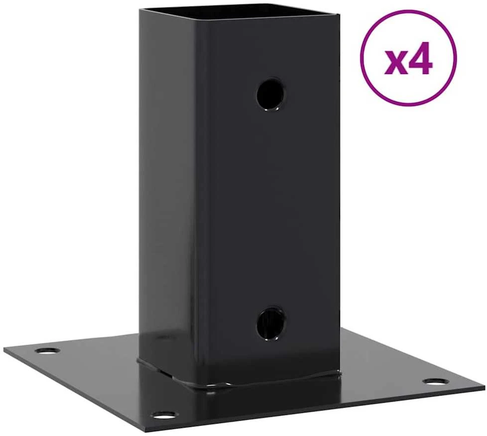 Stulpų pagrindai kvadratiniai, 4vnt., antracito sp., 61x61mm