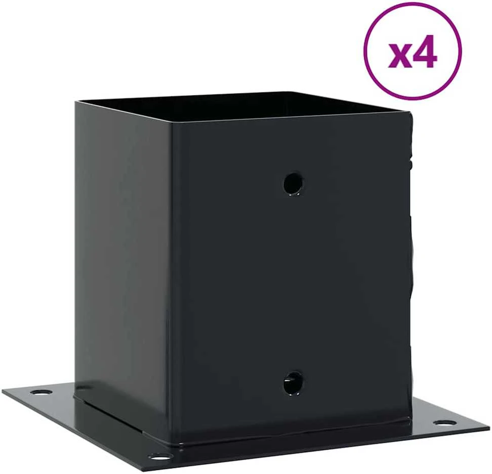 Stulpų pagrindai kvadratiniai, 4vnt., antracito sp., 121x121mm
