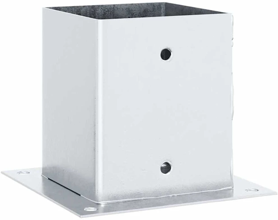 Stulpų pagrindai kvadratiniai, 4vnt., sidabriniai, 121x121mm