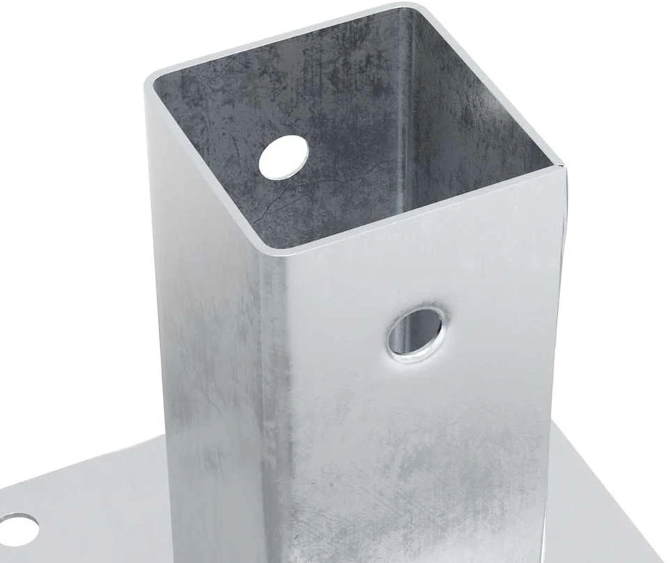 Stulpų pagrindai kvadratiniai, 4vnt., sidabriniai, 61x61mm