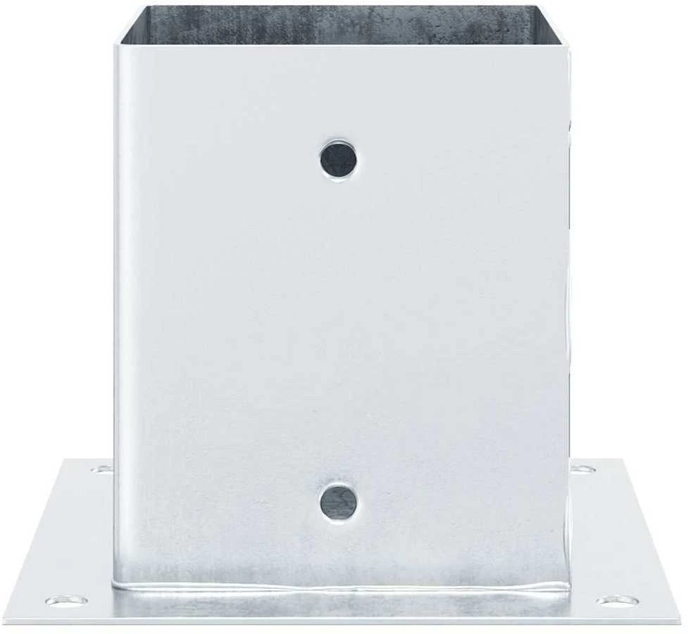 Stulpų pagrindai kvadratiniai, 4vnt., sidabriniai, 121x121mm
