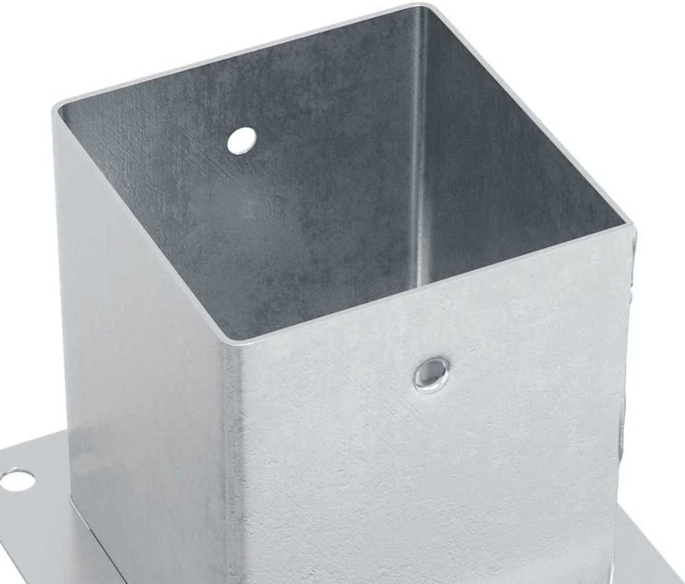 Stulpų pagrindai kvadratiniai, 4vnt., sidabriniai, 121x121mm