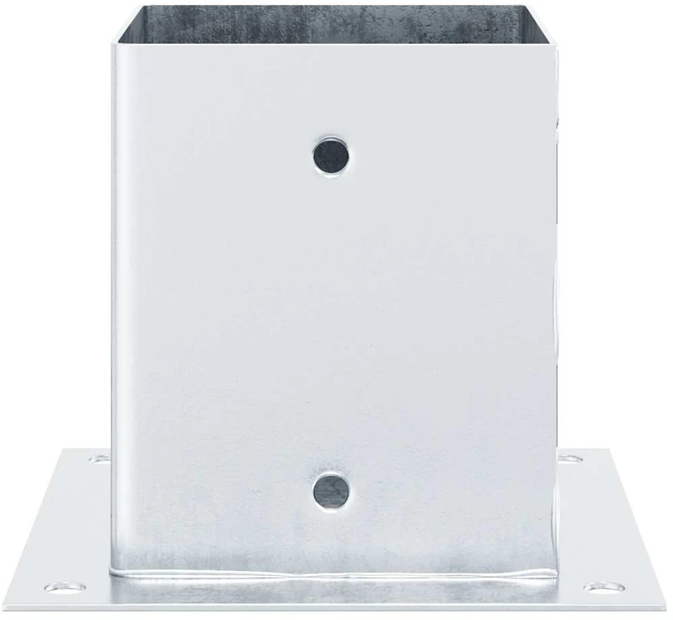 Stulpų pagrindai kvadratiniai, 4vnt., sidabriniai, 121x121mm