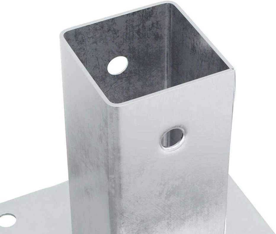 Stulpų pagrindai kvadratiniai, 4vnt., sidabriniai, 61x61mm