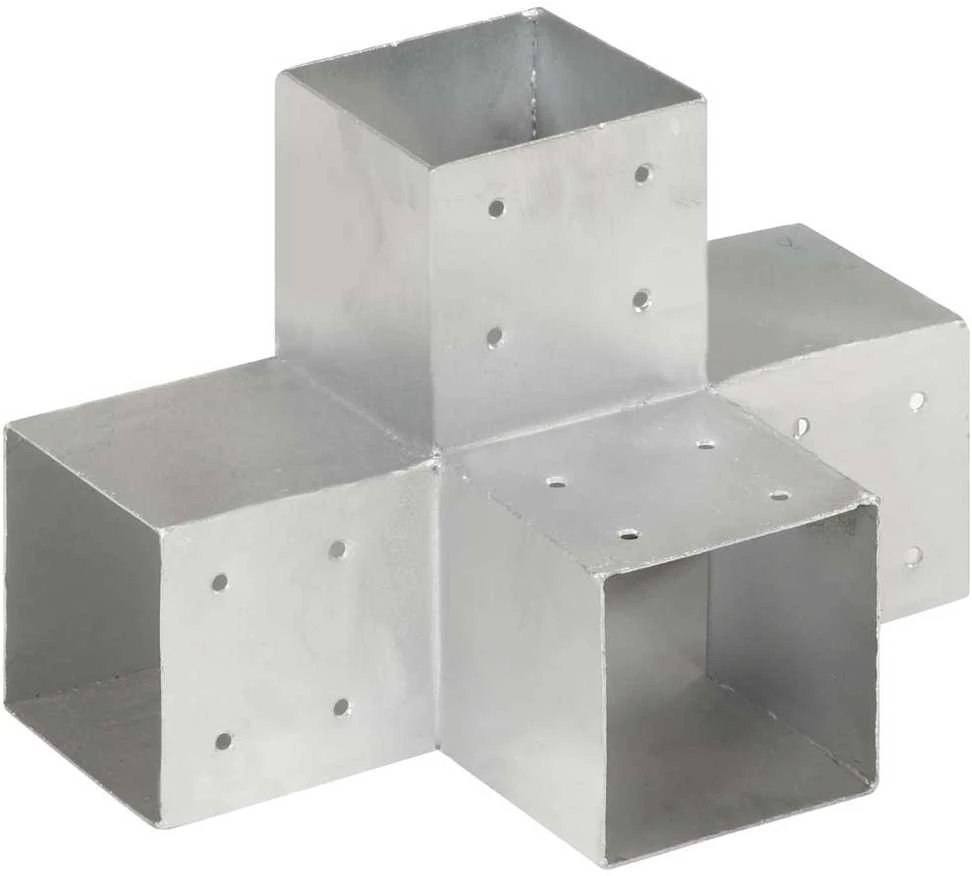 Stulpų sujungimai, 4vnt., 101x101mm, metalas, X formos