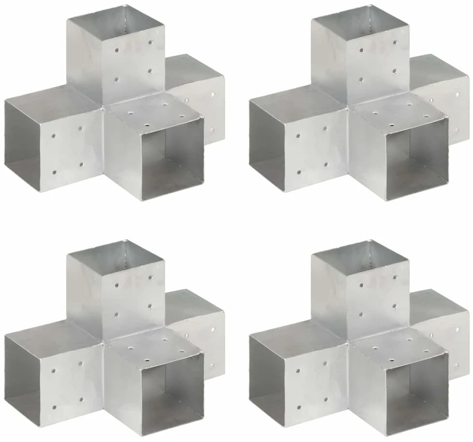 Stulpų sujungimai, 4vnt., 101x101mm, metalas, X formos