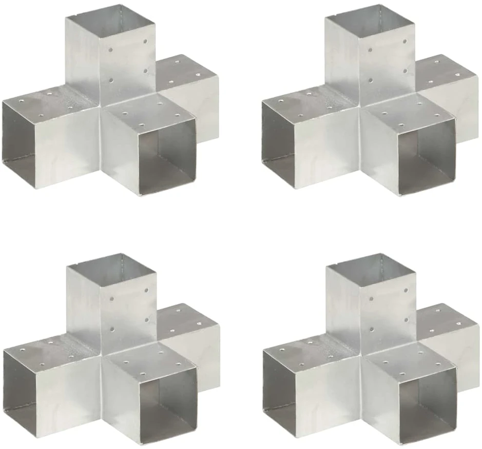 Stulpų sujungimai, 4vnt., 91x91mm, metalas, X formos