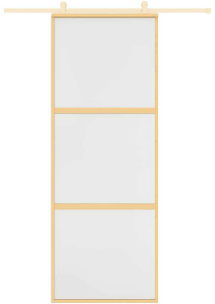 Stumdomos durys, auksinės, 76x205cm, ESG stiklas ir aliuminis