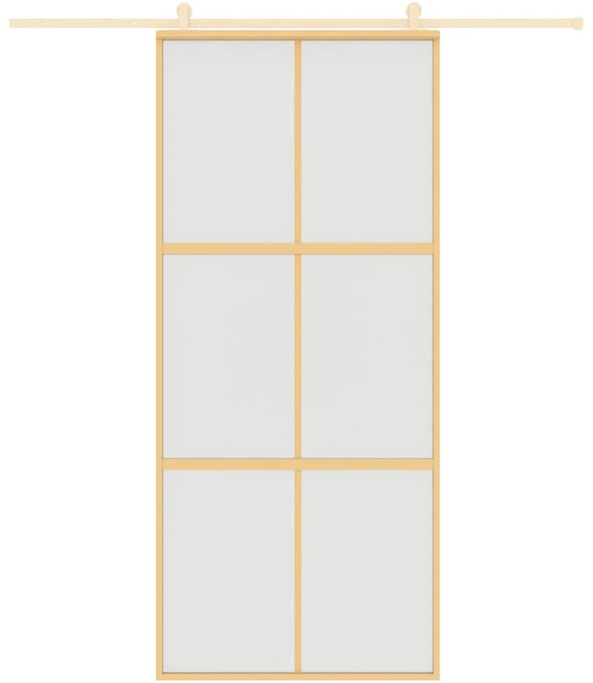 Stumdomos durys, auksinės, 90x205cm, ESG stiklas ir aliuminis