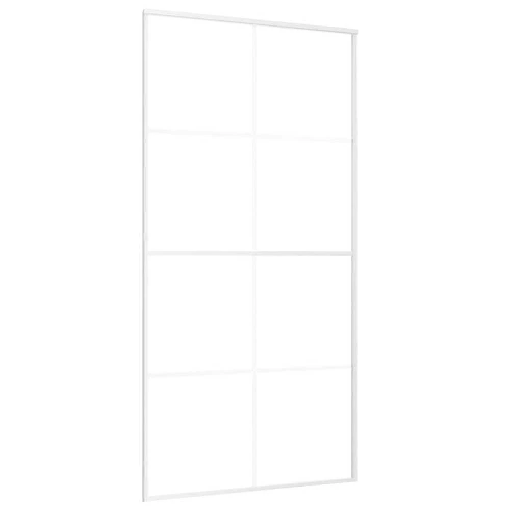 Stumdomos durys, baltos, 102,5x205cm, ESG stiklas ir aliuminis
