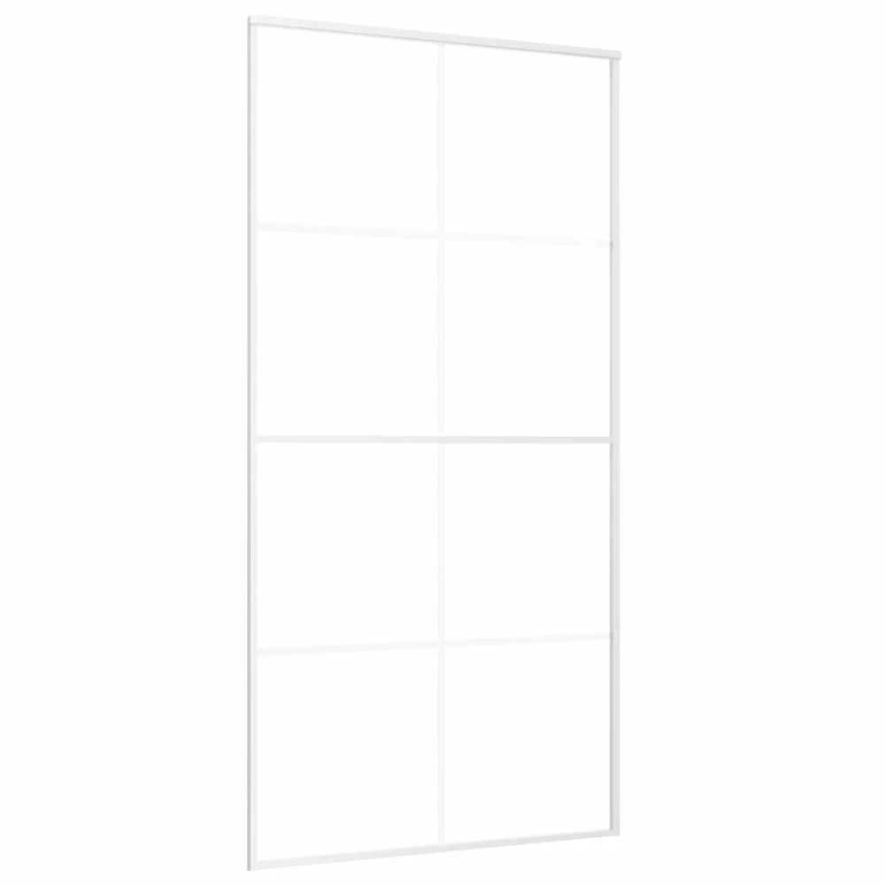 Stumdomos durys, baltos, 102,5x205cm, ESG stiklas ir aliuminis