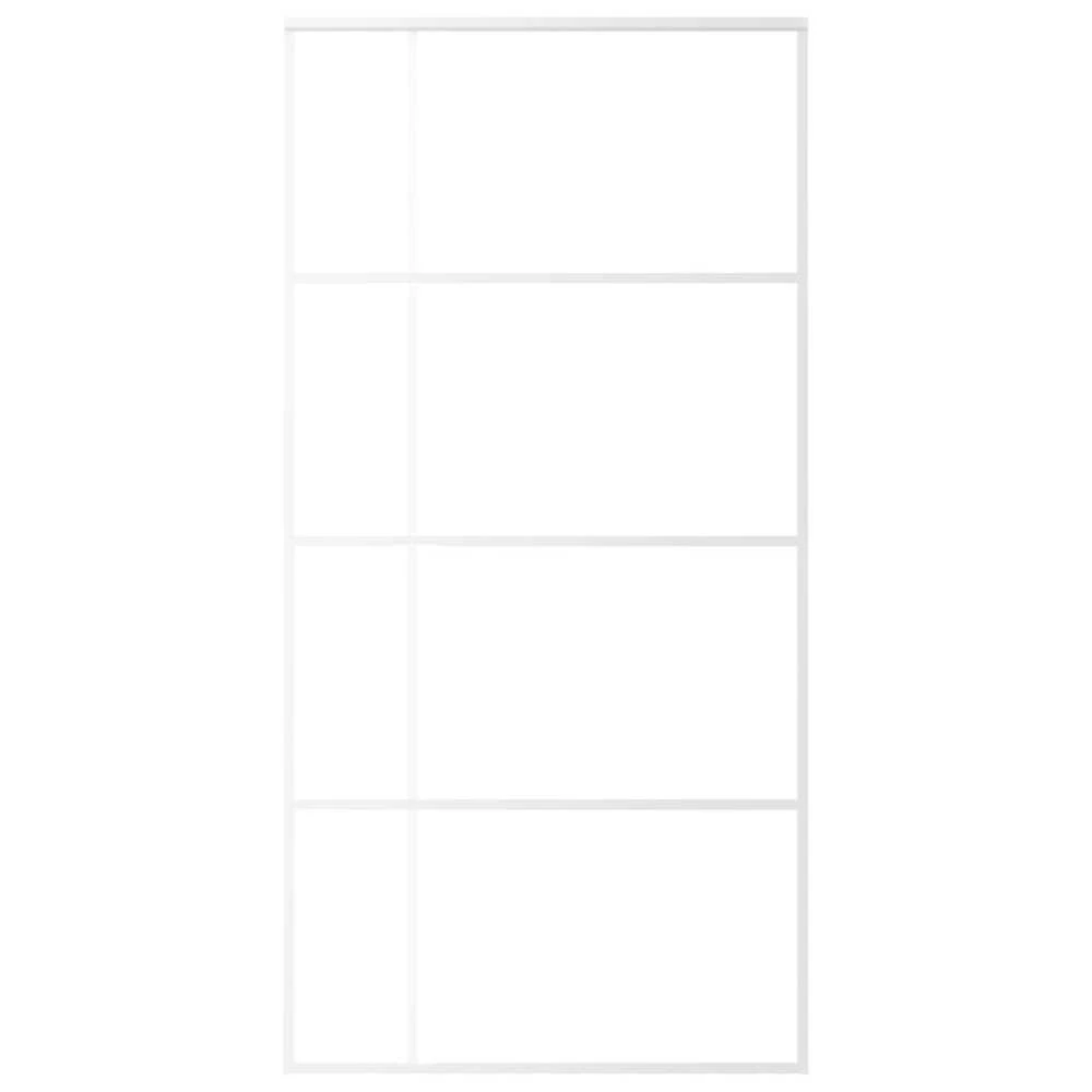 Stumdomos durys, baltos, 102,5x205cm, ESG stiklas ir aliuminis