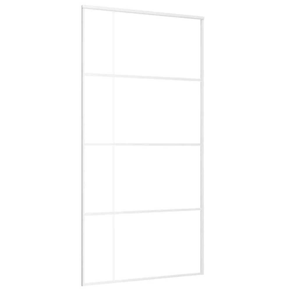 Stumdomos durys, baltos, 102,5x205cm, ESG stiklas ir aliuminis