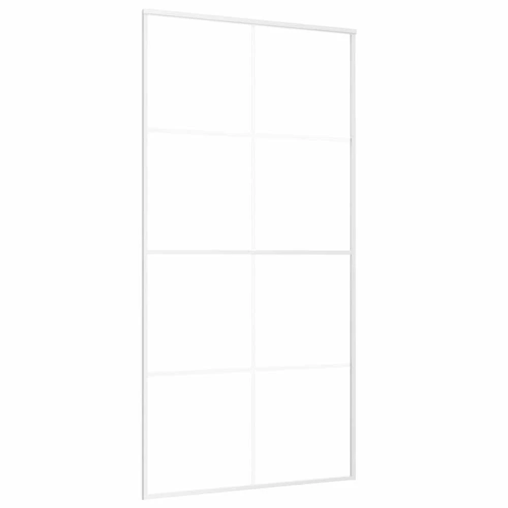 Stumdomos durys, baltos, 102,5x205cm, ESG stiklas ir aliuminis