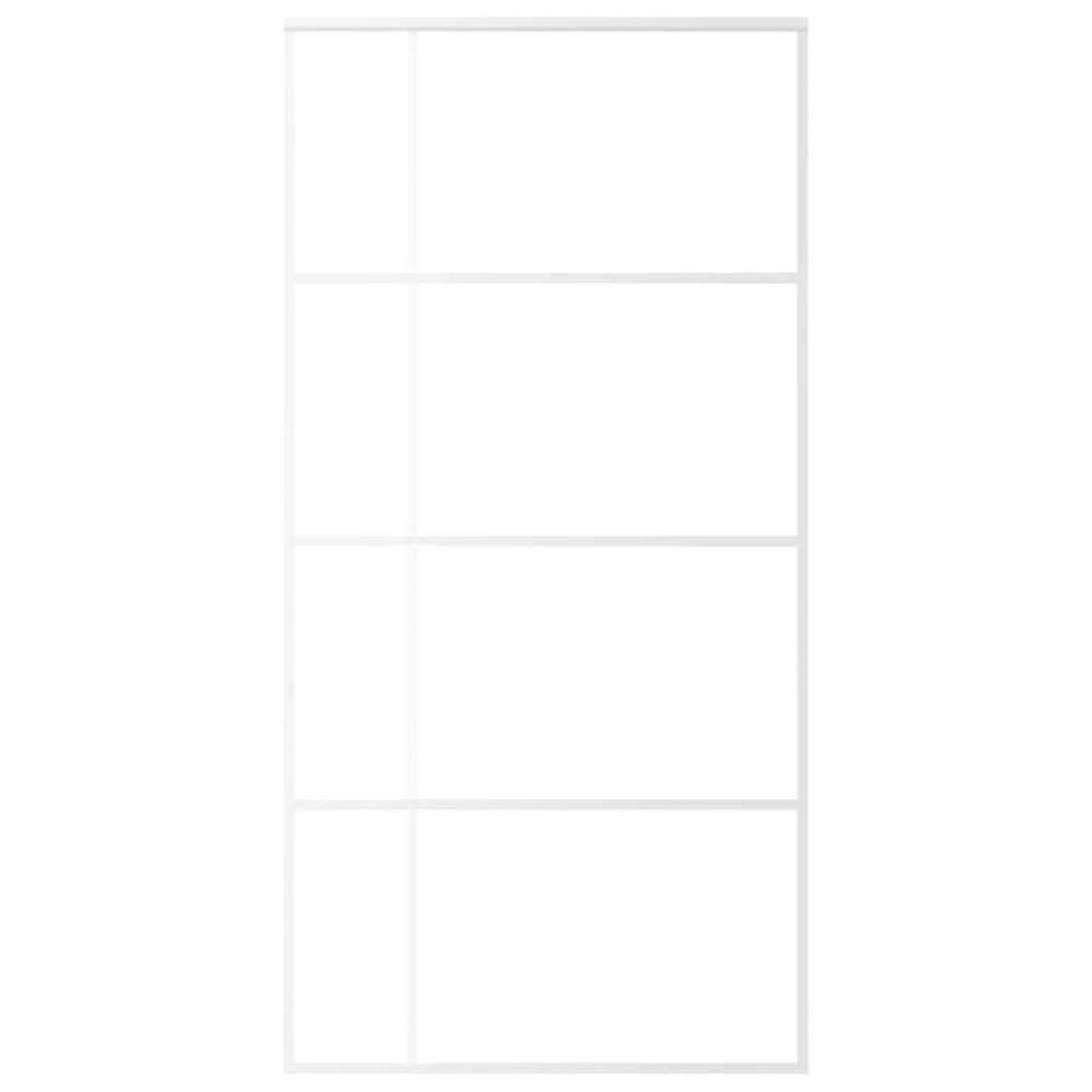 Stumdomos durys, baltos, 102,5x205cm, ESG stiklas ir aliuminis