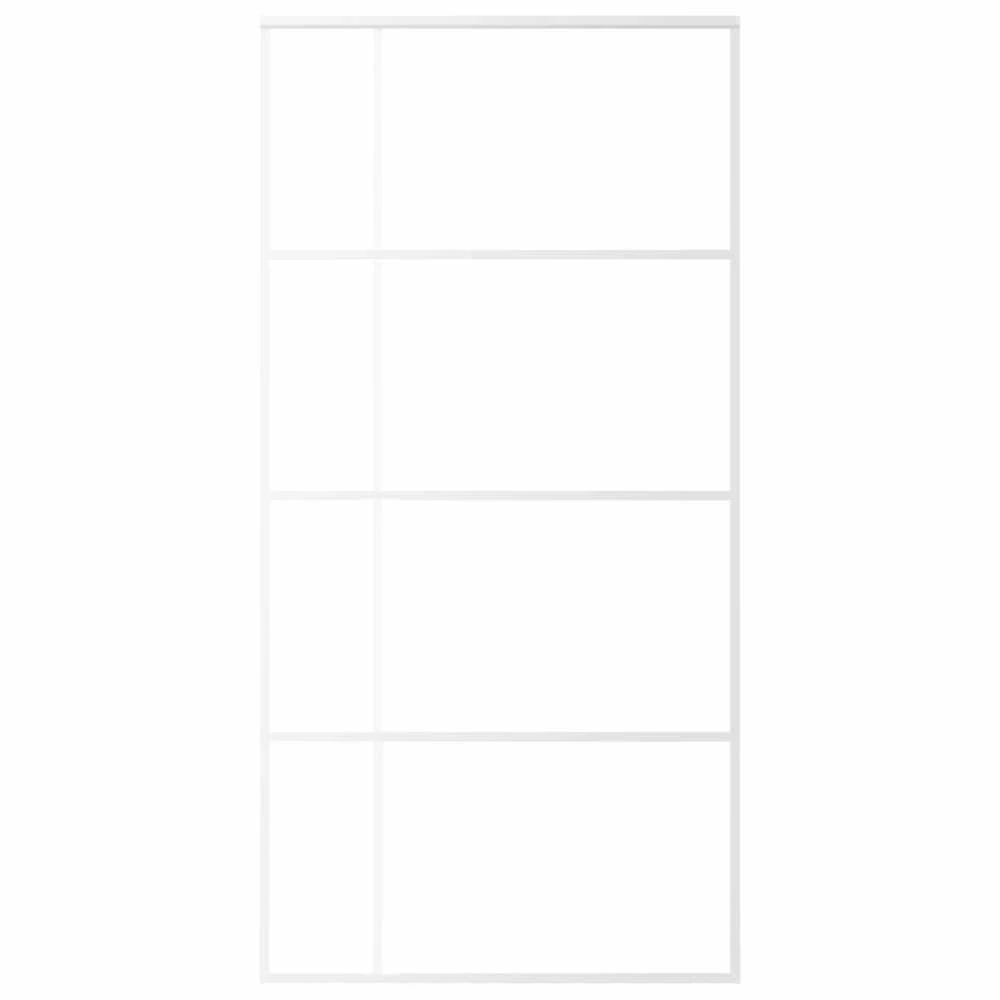 Stumdomos durys, baltos, 102,5x205cm, ESG stiklas ir aliuminis