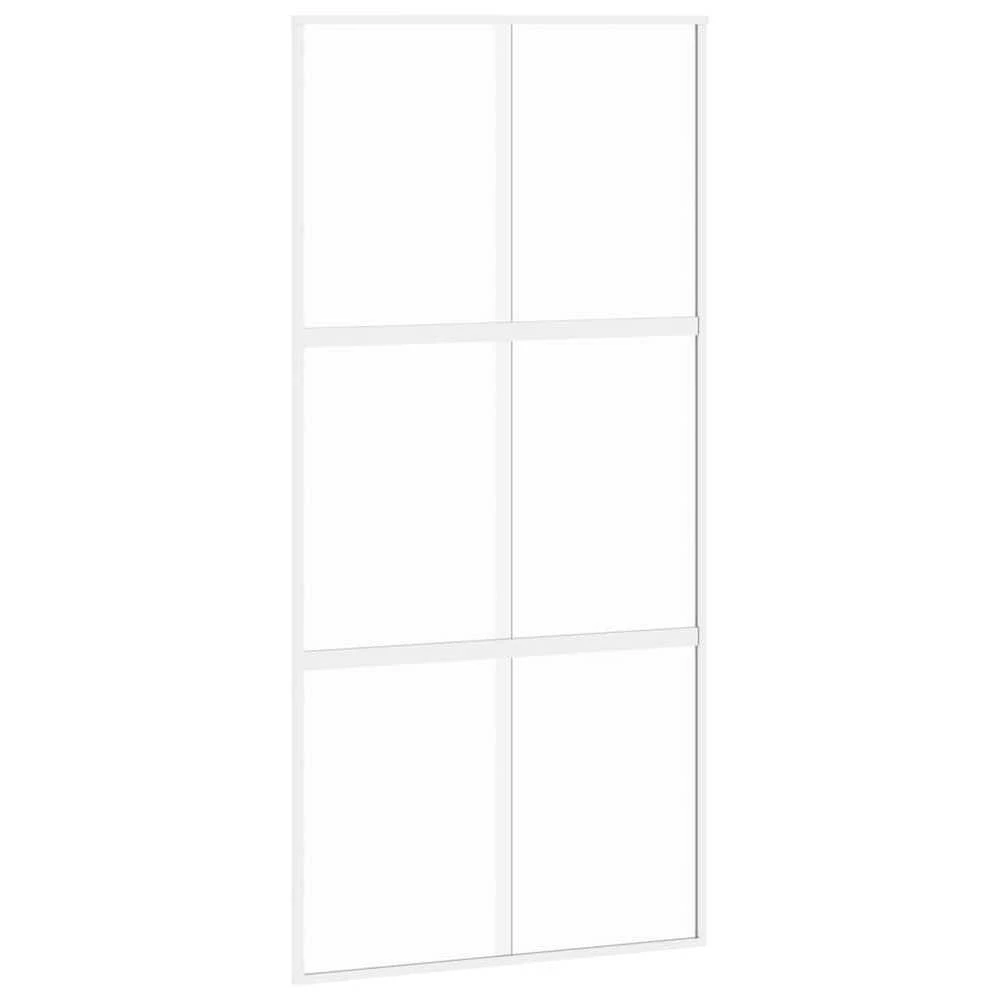 Stumdomos durys, baltos, 102,5x205cm, stiklas ir aliuminis