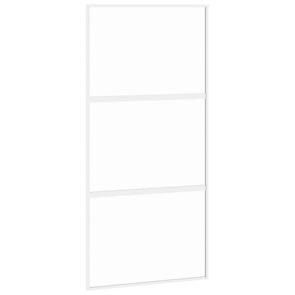 Stumdomos durys, baltos, 102,5x205cm, stiklas ir aliuminis