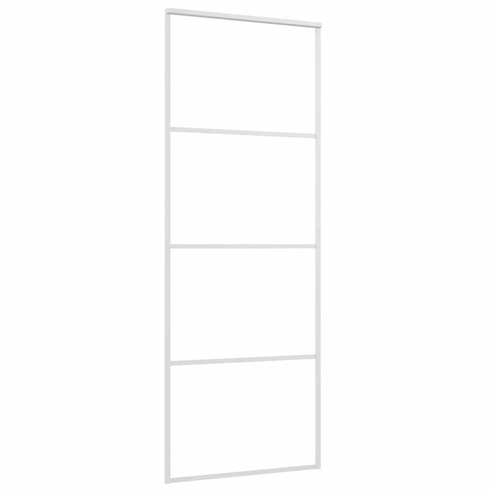 Stumdomos durys, baltos, 76x205cm, ESG stiklas ir aliuminis