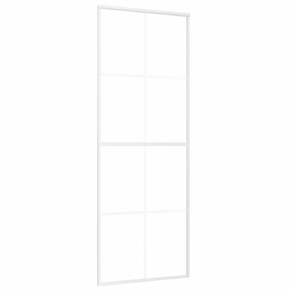 Stumdomos durys, baltos, 76x205cm, ESG stiklas ir aliuminis