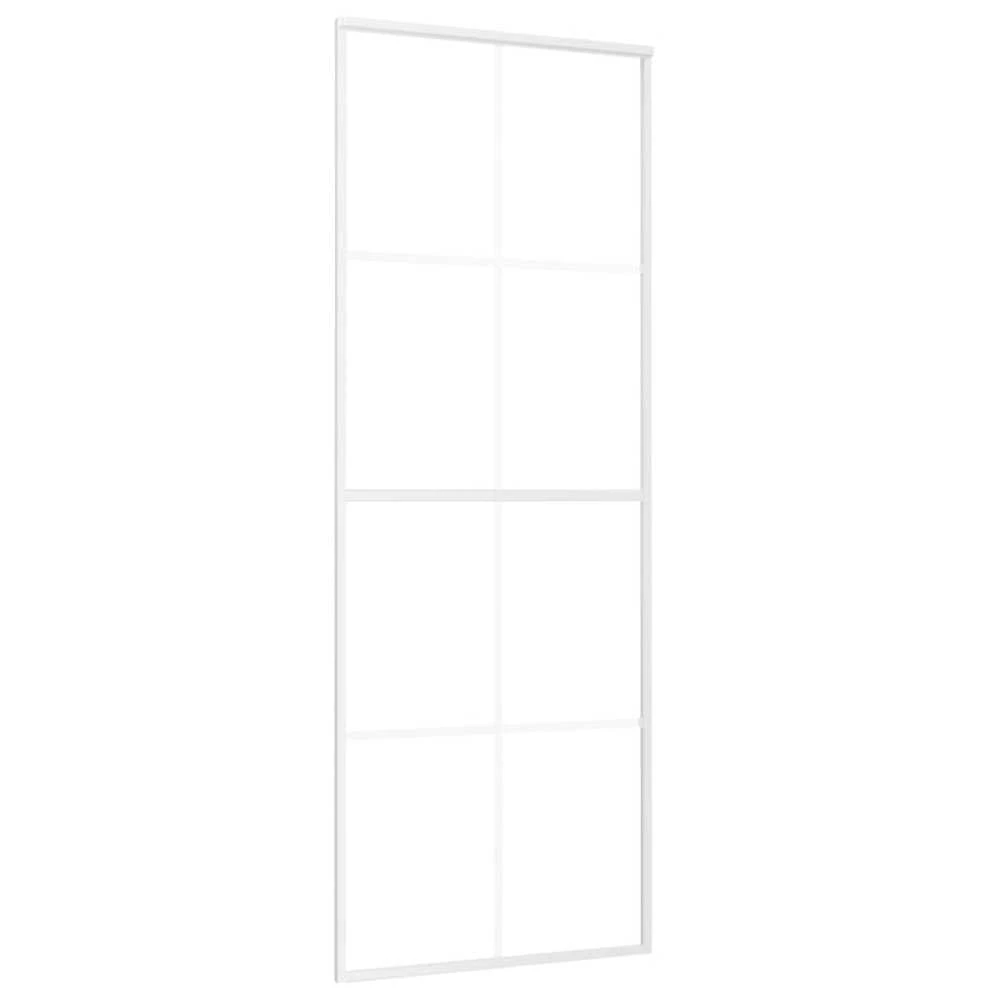 Stumdomos durys, baltos, 76x205cm, ESG stiklas ir aliuminis