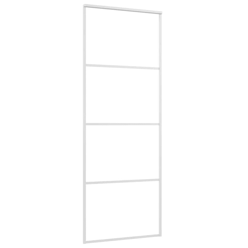Stumdomos durys, baltos, 76x205cm, ESG stiklas ir aliuminis
