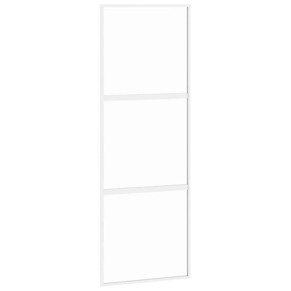 Stumdomos durys, baltos, 76x205cm, grūdintas stiklas/aliuminis