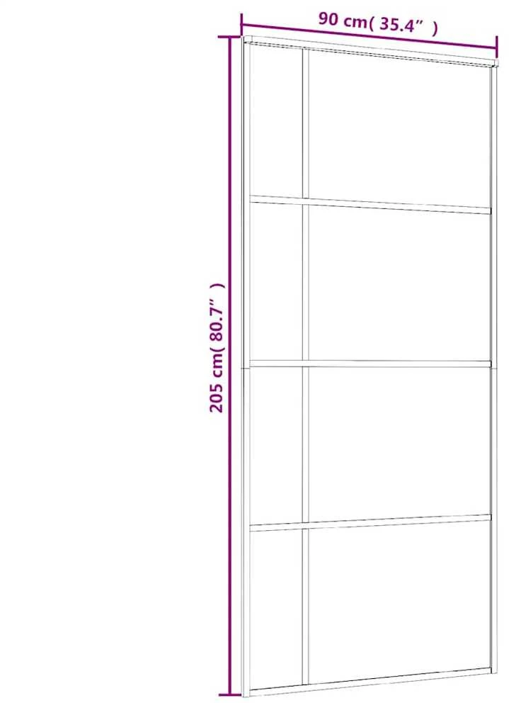 Stumdomos durys, baltos, 90x205cm, ESG stiklas ir aliuminis