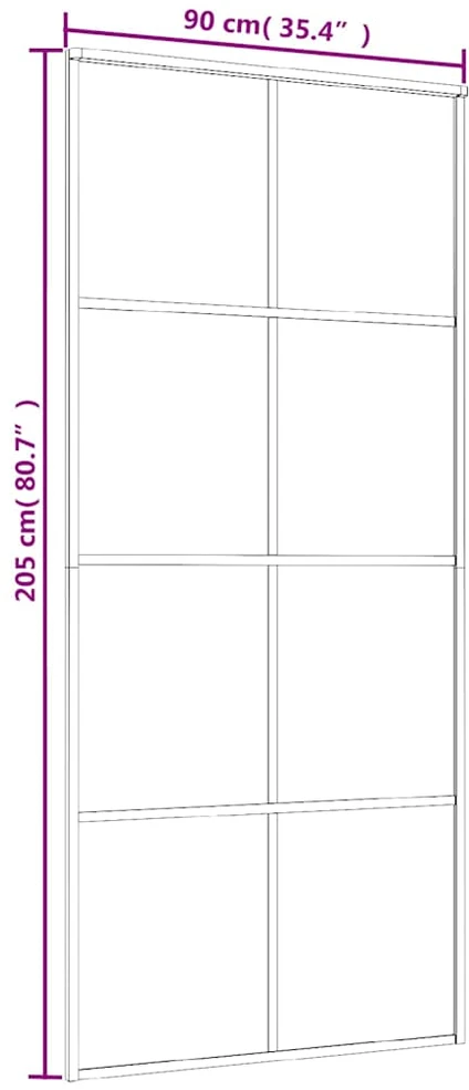 Stumdomos durys, baltos, 90x205cm, ESG stiklas ir aliuminis