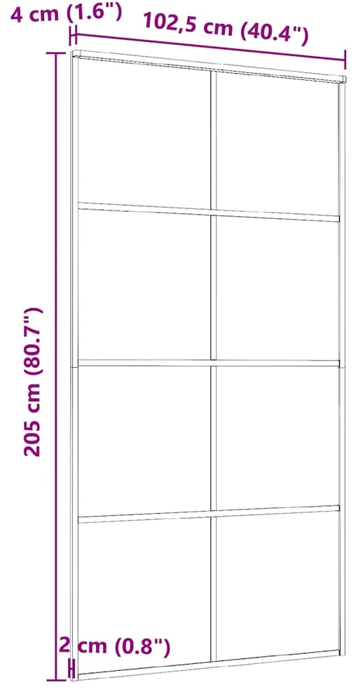 Stumdomos durys, juodos, 102,5x205cm, aliuminis ir ESG stiklas