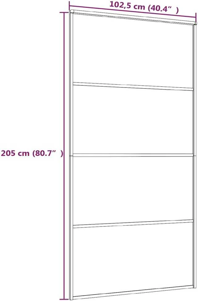 Stumdomos durys, juodos, 102,5x205cm, aliuminis ir ESG stiklas