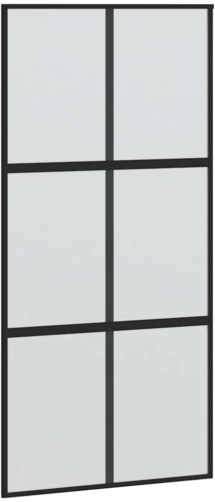 Stumdomos durys, juodos, 102,5x205cm, stiklas ir aliuminis