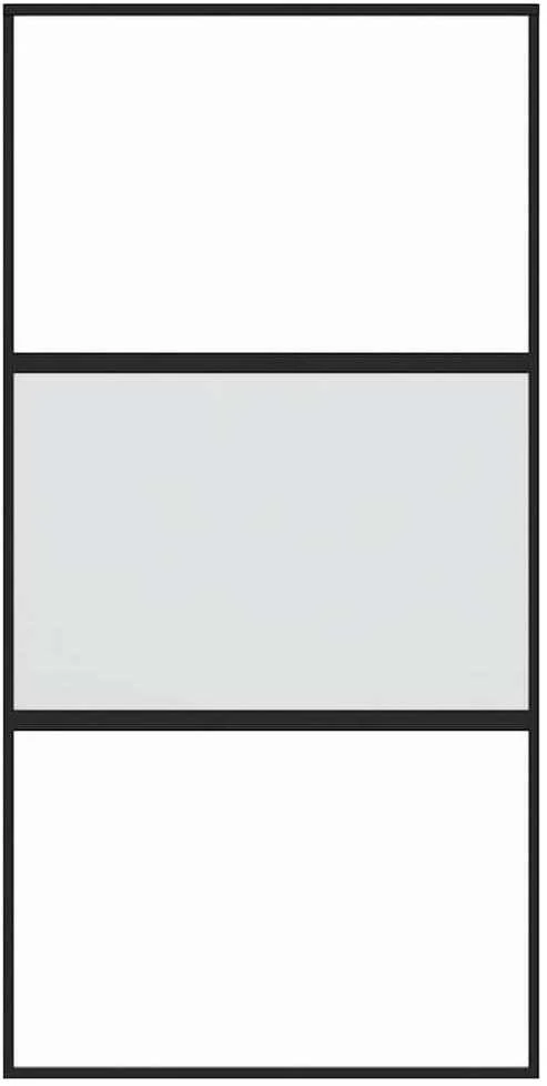Stumdomos durys, juodos, 102,5x205cm, stiklas ir aliuminis