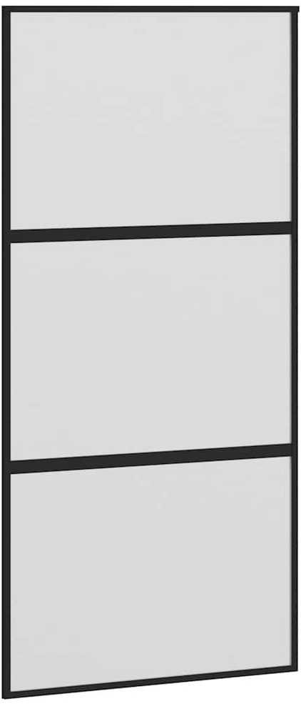 Stumdomos durys, juodos, 102,5x205cm, stiklas ir aliuminis